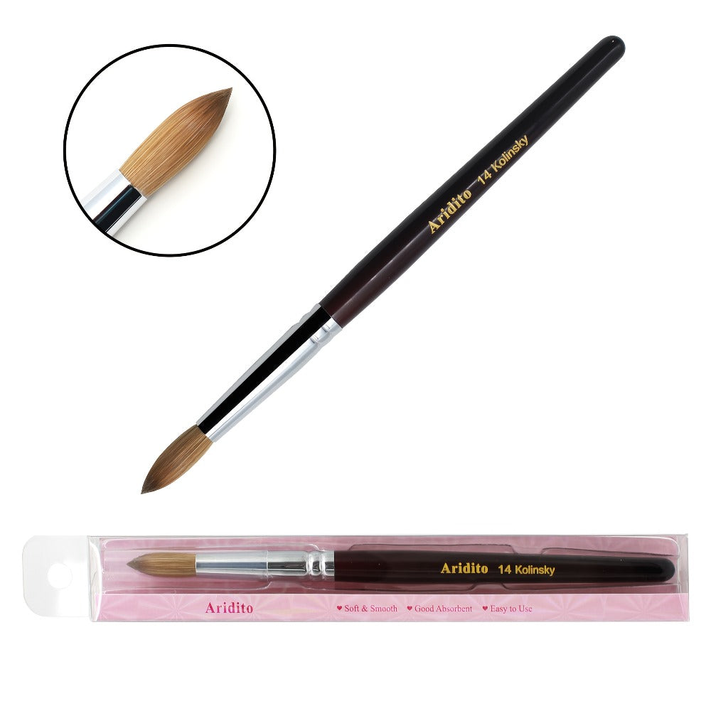 Kolinsky Acrylic Nail Brush Round Head Red Wine Wooden Handle – Professional Brush for Acrylic Extension Nail Art Sculpting & Manicure, Sizes #8 #10 #12 #14 #16 #18, Salon & Home Use