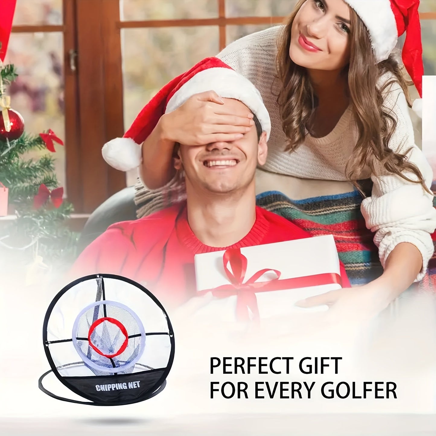 Portable Folding Golf Ball Pick Up Net – Golf Training Target Retrieval Net with Fixing Tool for Indoor & Outdoor Swing Practice, Durable Foldable Golf Chipping Net for Backyard & Driving Range