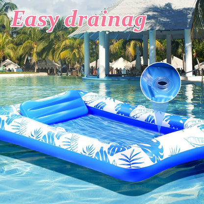 Thickened XL Tanning Pool Mattress 84×52 Inch Oversized Inflatable Sunbathing Float Lounger Raft for Adults Swimming Pool Lake Beach Summer Relaxation