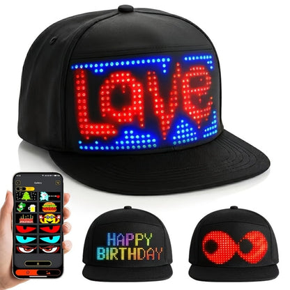 LED Party Hat App Controlled Programmable Light Up Hat – Custom Text Music Images for Rave Club Dance Halloween 4th of July Festival, Cool Gift for Boys Girls Men Women