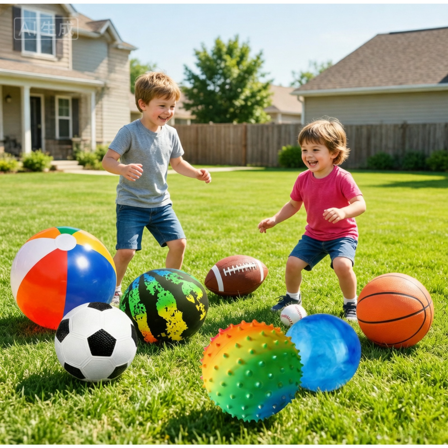 Kids Playground Balls Set 9 Pack with Air Pump – Inflatable Assorted Sports Balls for Outdoor & Indoor Play | Soccer, Basketball, Football, Baseball, Spiky Sensory & Bouncy Balls | Pool Beach Party Favors