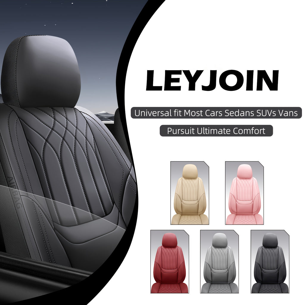Full Coverage Pu Leather Car Seat Covers Full Set,Waterproof Seat Covers for Cars,SUVs Pick-up Truck, Car Seat Cushion,Car Seat Protector, Seat Cover with 5 Seats / 2 Seats