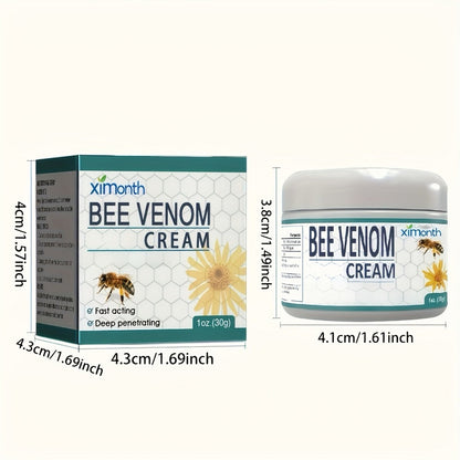 Bee Venom Joint & Muscle Cream for Hands Feet Knees Lumbar Support - Hydrating Glycerin Paraffin Wax Fragrance-Free Soothing Relief Cream All Skin Types Daily Wellness Care