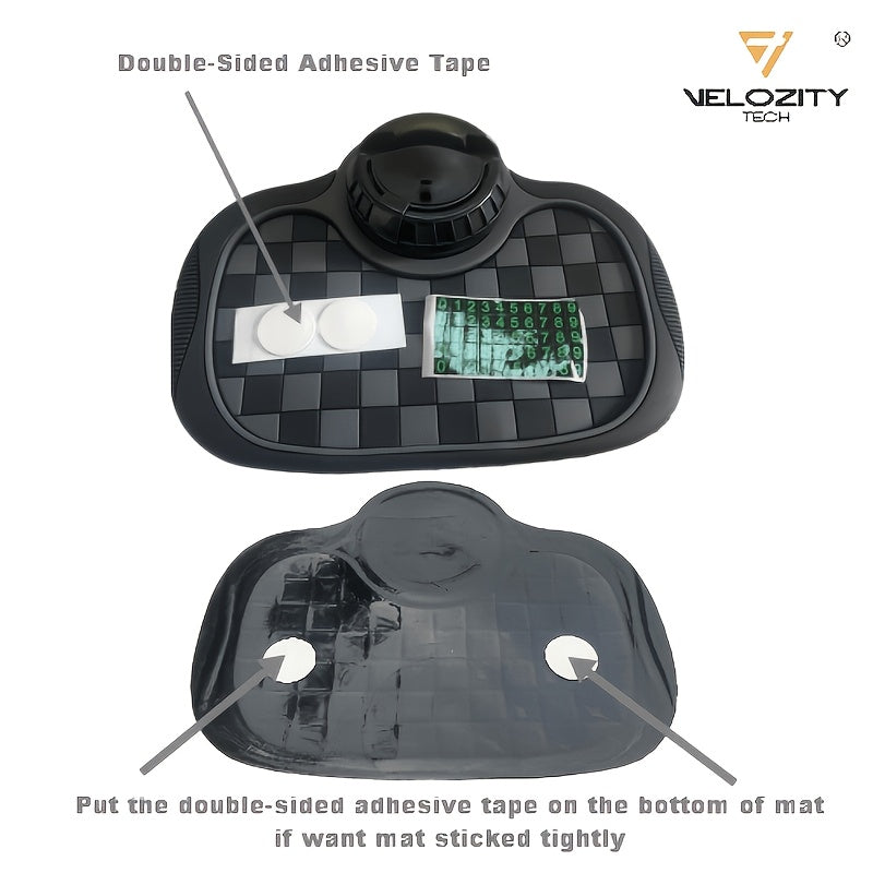 Anti-Slip Mat for Car Dashboard, 2026 New Multifunctional Car Anti-Slip Mats with Temporary Parking Number, Universal Rotatable Vehicle Mounted Anti-Slip Mat Phone Holder