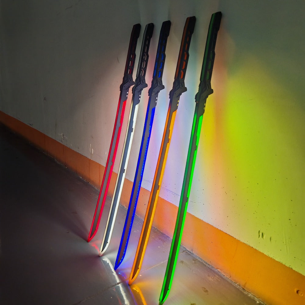 LED Samurai Sword Cyberpunk Glowing Katana 80cm – Acrylic Light-Up Blade for Halloween Costume Party Cosplay Sci-Fi Anime Props, Rechargeable Cool Gift for Teens & Adults, 5 Colors