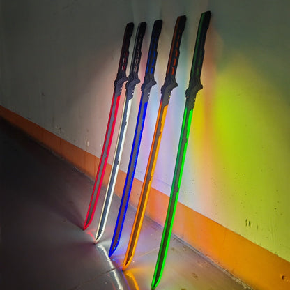 LED Samurai Sword Cyberpunk Glowing Katana 80cm – Acrylic Light-Up Blade for Halloween Costume Party Cosplay Sci-Fi Anime Props, Rechargeable Cool Gift for Teens & Adults, 5 Colors