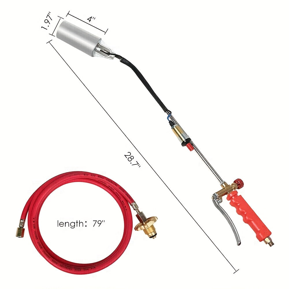 Portable Propane Torch Weed Burner Ice Snow Melter Outdoor Flame Thrower with 79 Inch Hose. Mother's Day Gift, Gift for Father