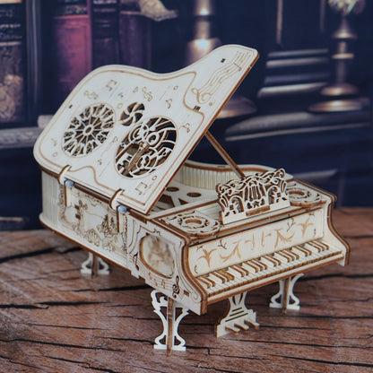 Piano Model Kit 3D Wooden Puzzle – Detailed Plywood Jigsaw Assembly, Musical Instrument Handcraft for Adults & Teens, Unique Gift for Music Lovers Pianists, Birthday Christmas Desk Decor