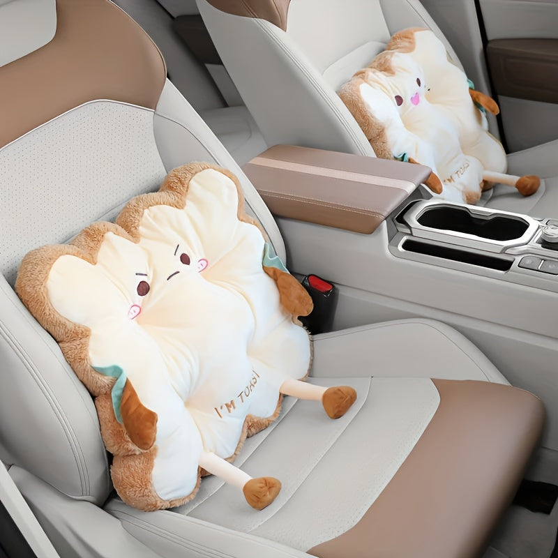 Toast Chair Cushion Bread Pillow Toast Seat Cushion Bread Plush Pillow Cushions Kawaii Office Desk Chair Car Additions Food Pillows Gift for Birthday Christmas Sofa Bedroom