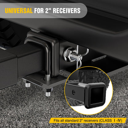Trailer Hitch Tightener Anti Rattle Stabilizer 2 Inch Heavy Duty Steel U-Bolt with Rubber Cover Hitch Mount Wobble Eliminator for 2" Receiver - Multiple Colors