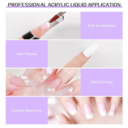 Unscented Acrylic Liquid Monomer 120ml Portable Bottle — Professional Crystal Clear Formula for Nail Extensions Salon & Home DIY Nail Art Supply