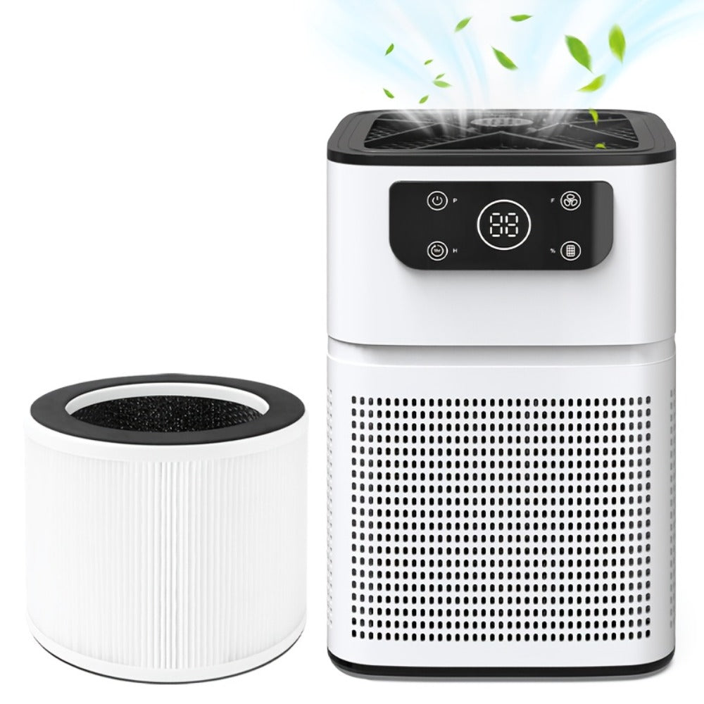 Small Air Purifier for Pets, Dust & Odor – Aromatherapy Function, Ultra-Quiet Sleep Mode, Compact Air Cleaner for Bedroom, Office & Living Room, Pet Air Purifier with Low dB for Home Use, White & Black