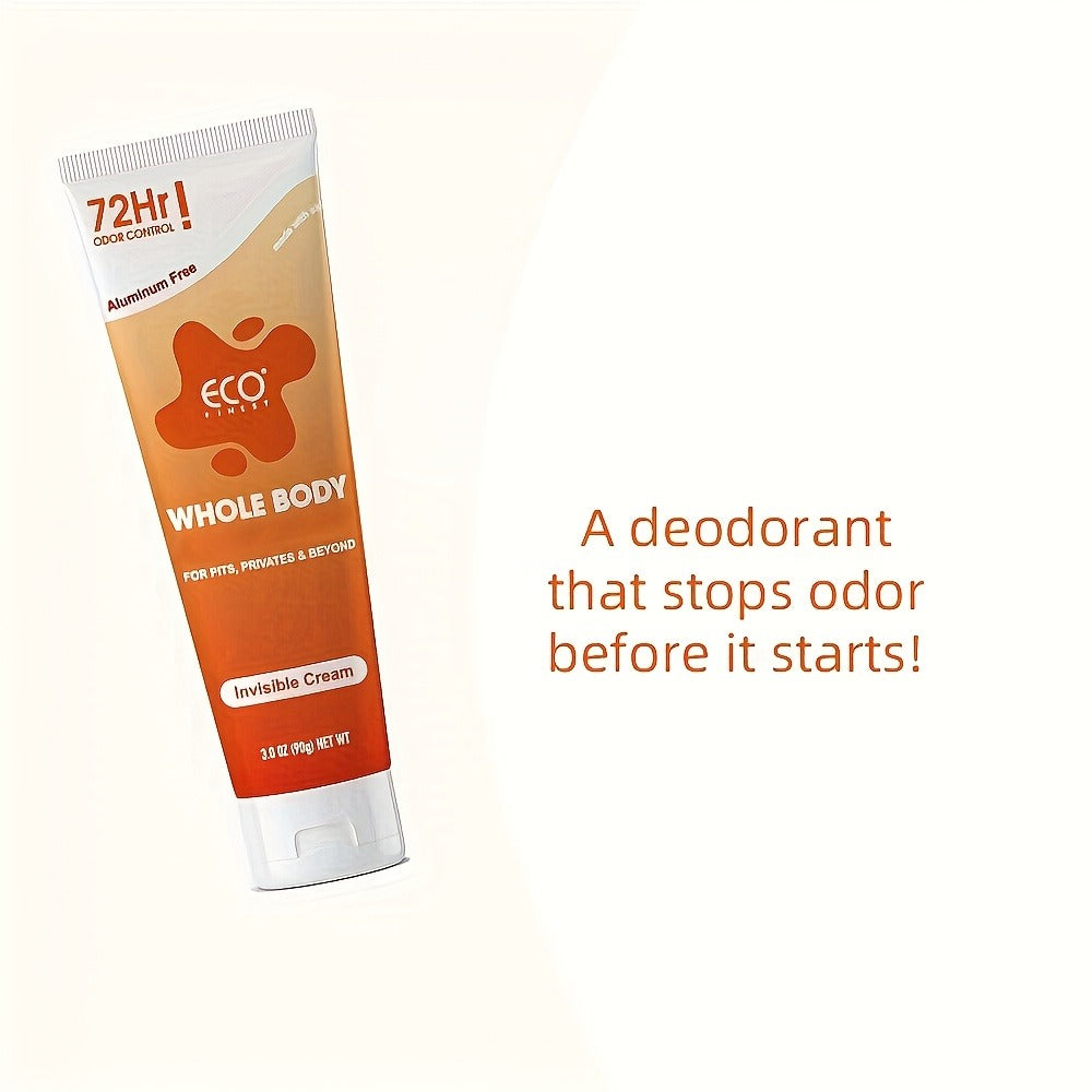 Natural Deodorant Cream 72-Hour Odor Protection – Aluminum-Free Body Deodorant with Lavender & Orange Scent | Long-Lasting Skin-Safe Formula for Women & Men | Sensitive Skin Friendly Cream Tube Deodorant