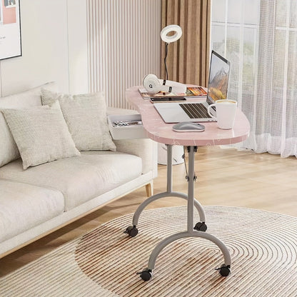 Foldable Nail Table with LED Lamp Drawer Lockable Wheels Wrist Cushion & Carrying Bag – Portable Manicure Station for Nail Salon Technician Home Studio White