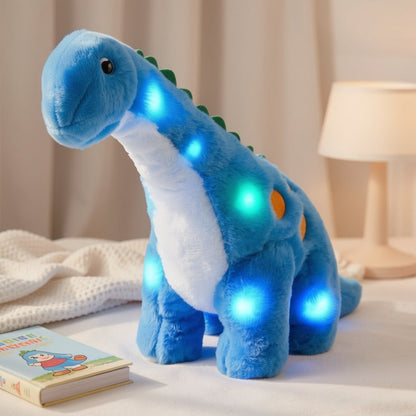 Dinosaur Stuffed Animal Plush Glowing Blue Dino with Music LED Light Up Soft Toy Glow in the Dark Birthday Gift for Kids Boys Girls Dinosaur Lovers