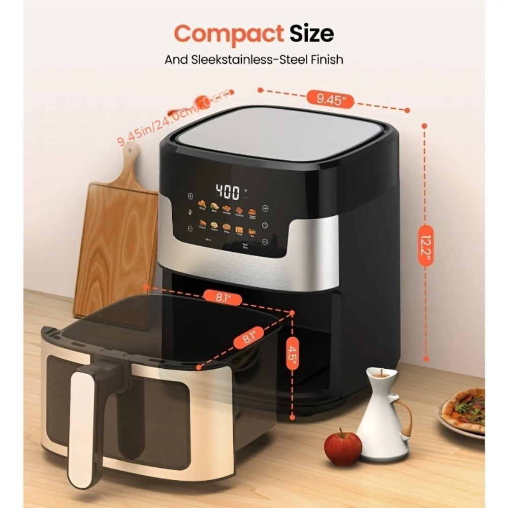 Air Fryer 7.5QT 10-in-1 Digital LED Touchscreen | Oilless Cooker with 10 Preset Cooking Modes, Dishwasher-Safe Basket & 100 Paper Liners Included – Large Capacity Family Air Fryer