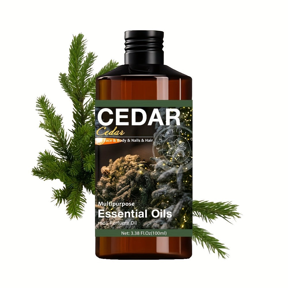 Cedarwood Essential Oil 100ml Pure Therapeutic Grade Undiluted - Aromatherapy Diffuser Oil for Relaxation Stress Relief Sleep Aid Skin Hair Scalp Nail Care Massage Meditation Wellness Gift Women Men