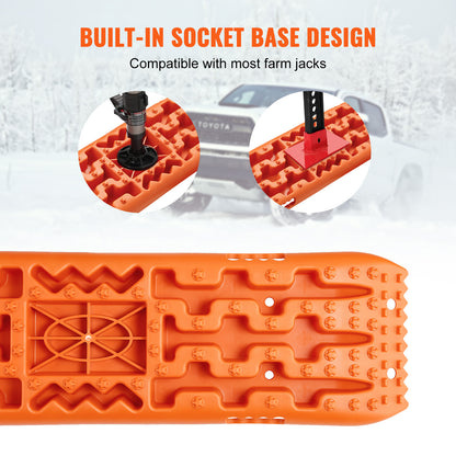 Traction Boards 2-Pack – 10-Ton Off-Road Vehicle Recovery Boards for Mud, Sand & Snow, High-Strength PP with Pull Straps & Storage Bag for SUV, Truck & RV