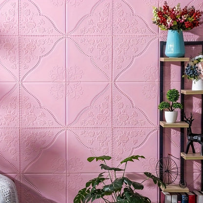 Peel and Stick Tile Stickers 13.78x13.78in Self-Adhesive Glam Plaid Pattern Wall Tiles for Kitchen Bathroom Living Room – 50pcs PVC Waterproof Removable Backsplash Decor