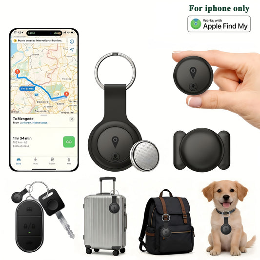 GPS Tracker, Magnetic Smart Locator – Includes Keychain and Magnetic Protective Case, Global Anti-Loss Device, Smart Positioning, No Monthly Fee/No SIM Card Required, IOS Find My Function Only – Suitable for Luggage, Pets, and Wallet Tracking