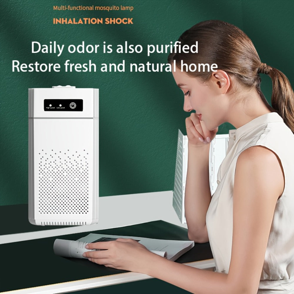 Portable Negative Ion Air Purifier with HEPA Filter, USB Powered Desktop Air Cleaner Removes Odors Dust Smoke Pollen, 51-150 m³/h Airflow, Compact Air Purifier for Bedroom Office Car Travel