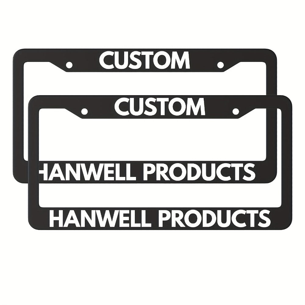 Custom License Plate Frame – 6 Font Styles, Heavy-Duty Weather-Resistant Car Tag Holder, Personalized Front & Rear License Plate Border Cover