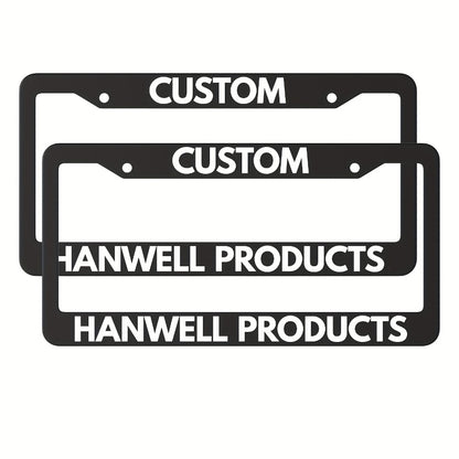 Custom License Plate Frame – 6 Font Styles, Heavy-Duty Weather-Resistant Car Tag Holder, Personalized Front & Rear License Plate Border Cover