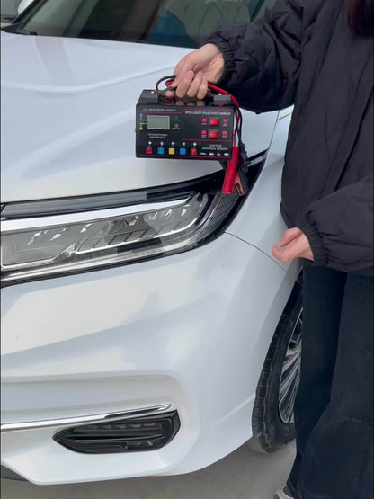 Smart Battery Charger 12V & 24V with LCD Display – Intelligent Trickle Charger, Smart Repair, Overcharge & Short Circuit Protection for Cars SUVs Trucks Motorcycles Yachts