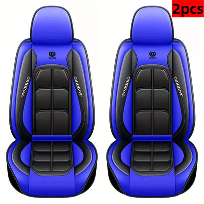 Premium Faux Leather Seat Covers Designed for Sedans, Suvs, And Trucks, Featuring Separate Designs for Driver And Passenger Seats, Complete with Full-Coverage for Sporty Car Interiors