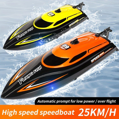 Remote Control Speedboat 25KM/H with Auto Flip Reset Night Light & Low Battery Alert – High Speed RC Boat for Pool Lake Kids Adults Birthday Christmas Gift Yellow Blue Green