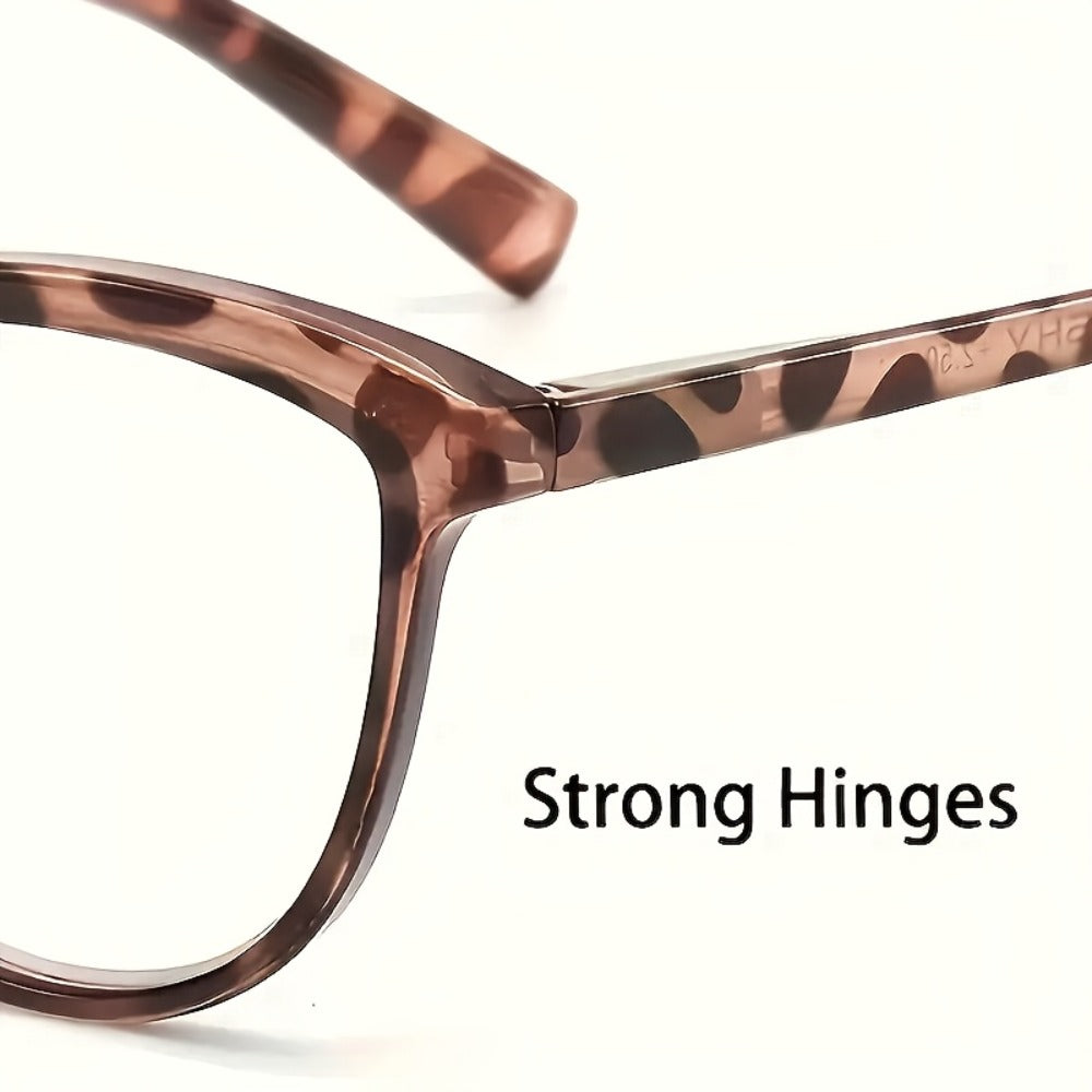 Reading Glasses for Women 6 Pack Cat Eye Anti Blue Light – Flower Wrapped Design, Spring Hinges, Lightweight Anti-Glare Frames in Various Colors for Computer Reading, Parties, Travel and Gifts