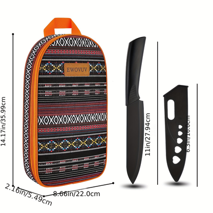 Camping Cooking Utensils Set – Bohemia Style Outdoor Cookware Kit for Camp Kitchen, RV, Picnic, BBQ & Portable Stove | Camping Essentials Gear Accessories