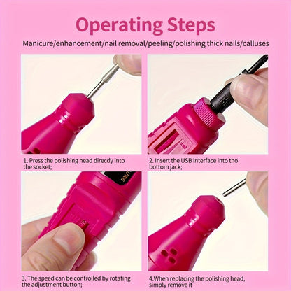 Gel Nail Manicure Kit 7-in-1 with LED Lamp – Stainless Steel Nail Art Tool Set, Cuticle Remover, Nail File, Polisher & Finger Separator, Complete Salon & Home DIY Nail Care Kit for Women