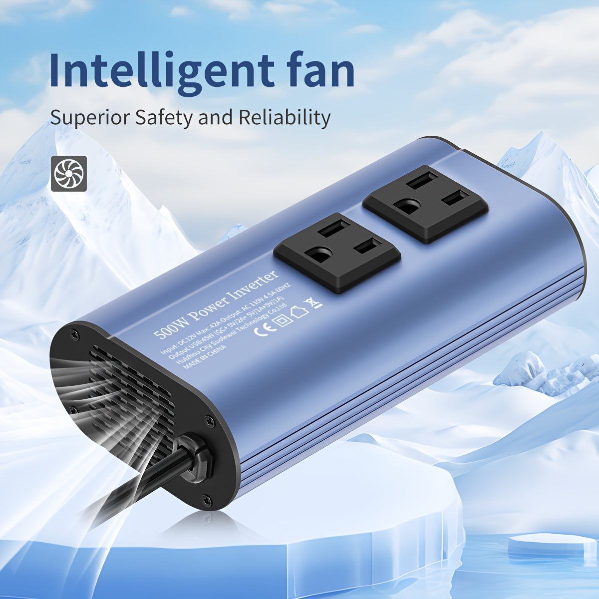 Halloween Christmas Gift, Car Power Inverter Charger Converter 500W (Peak) Power 12V Car Power Inverter, 4 USB Ports, Smart Fast Charging, Power Converter - Car Plug, Mobile Phone, US Socket