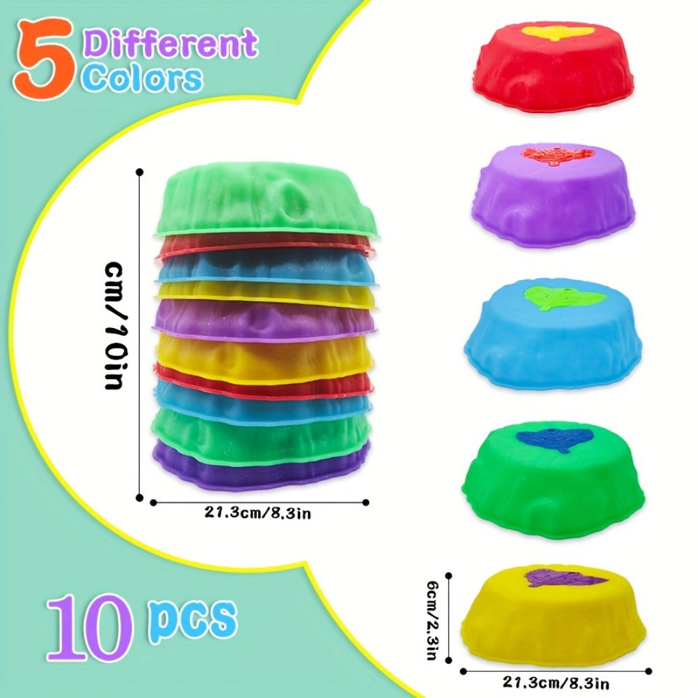 Light-Up Stepping Stones for Kids 10 Piece Glow Balance Training Sensory Coordination Game Indoor Outdoor Activity Toy Party Birthday Christmas Gift Boys Girls Ages 3+