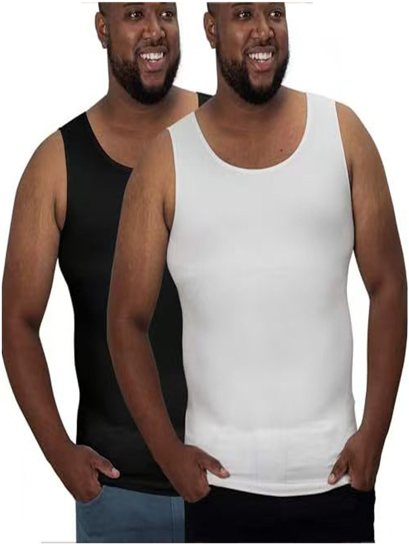 Men's Plus Size Compression Shirt – Sleeveless Crew Neck
