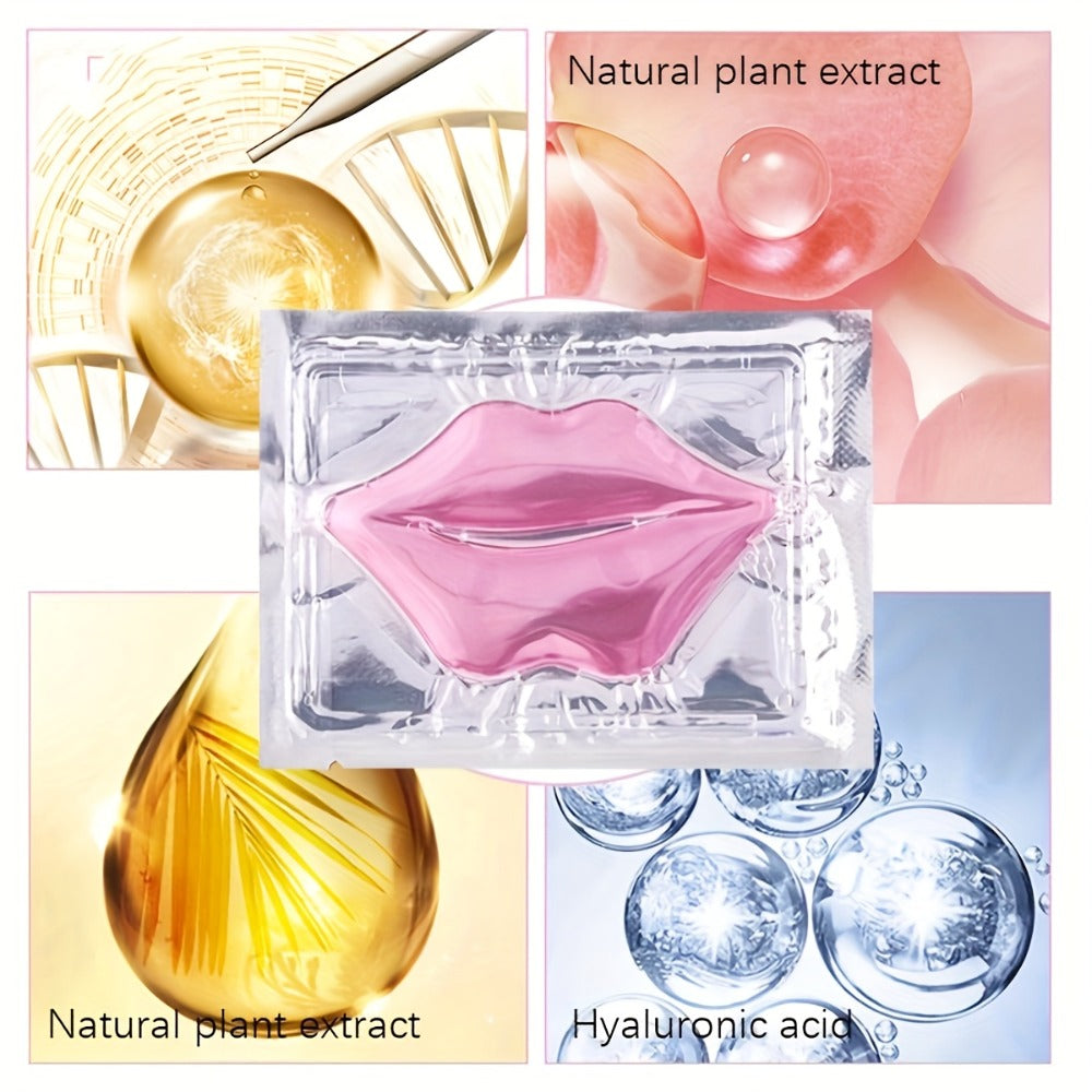 Hydrating Overnight Lip Mask Pink Moisturizing Nourishing Treatment for Dry Chapped Lips Repair – Gentle Peel-Off Lip Patch All Skin Types Women Self-Care Gift 15pcs