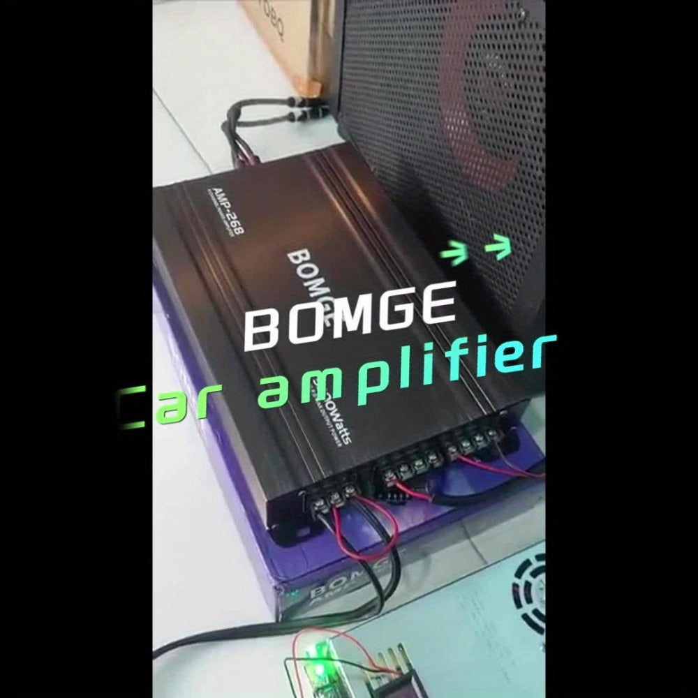 BOMGE 4-Channel Car Amplifier 2500W Max Power for Subwoofers & Speakers Full Range Class AB Vehicle Audio Amp AMP-228 AMP-268-A AMP-268-C for Car Truck SUV Sound System Upgrade
