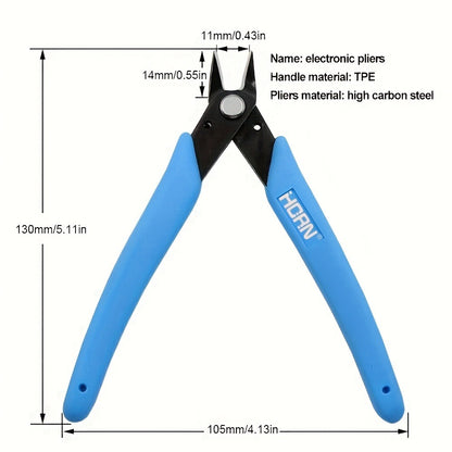 Flush Cut Wire Cutters 5-Inch Precision Micro Nippers – Durable Rust-Resistant Steel, for Electronics Zip Ties Crafts Model Kits PCB Wiring (5pc or 10pc Set)