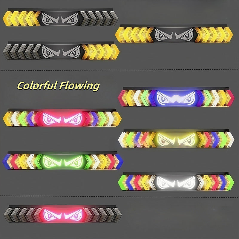 24-inch Devil Eye LED Truck Tailgate Lights, Red Sequential Rotating LED Light，RGB Flashing LED Truck Light Bar for Heavy Duty Trucks/Vans/RVs