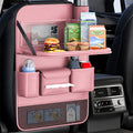 Universal Premium PU Leather Car Seat Back Organizer - Spacious Storage Bag with Back Seat Dining Table, Cup Holder, And Travel Accessories for A Comfortable Ride