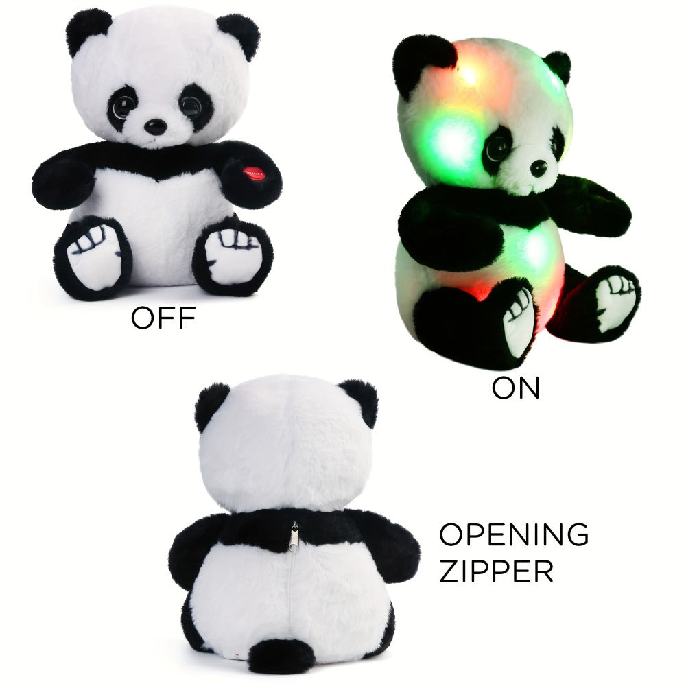 Light Up Panda Stuffed Animal Plush Toy 8 & 12 Inch with LED Glow | Cute Panda Bear Hugging Toy | Birthday Christmas Gift for Kids Boys Girls Home Decor