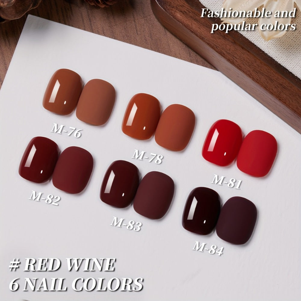 Jelly Gel Nail Polish Set 6 Colors — Nude Pink Translucent Soak Off LED UV Curable Semi-Permanent Gel Polish Kit | Photo Frame Bottle | Long Lasting Glossy Finish | Home Salon DIY Manicure Gift for Women