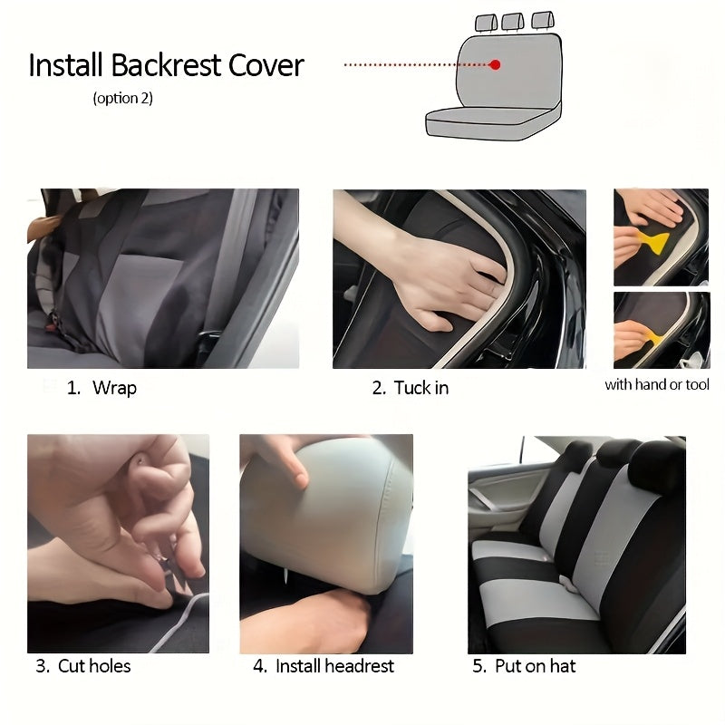 Car Seat Covers for Five Passengers, Made of Breathable Fabric, Suitable for All Seasons, Durable, And Compatible with Most Five-Seater Vehicles Available