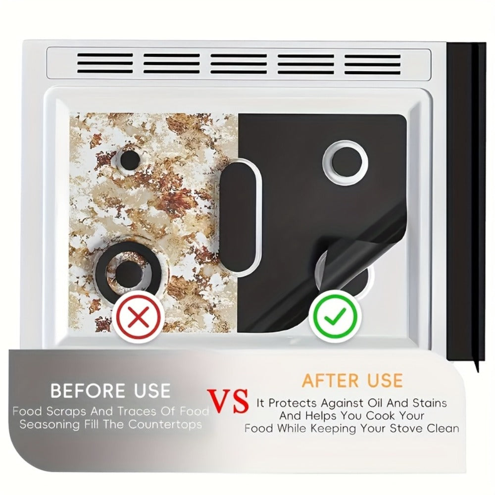 Gas Stove Burner Cover Mat Non-Stick Reusable Washable Stove Top Protector for LG 30-Inch Gas Stove – Oil-Resistant High-Temp Safe, Trimmable 5-Hole Design, Keeps Stove Clean & Scratch-Free