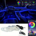 [APP Control LED Lights] RGB Car Accessories Neon Light With APP Control, 8-Color Changing (Dashboard + Roof Console), LED Car Lights, APP Application And USB Button With Voice Control RGB LED Automotive Ambient Lighting