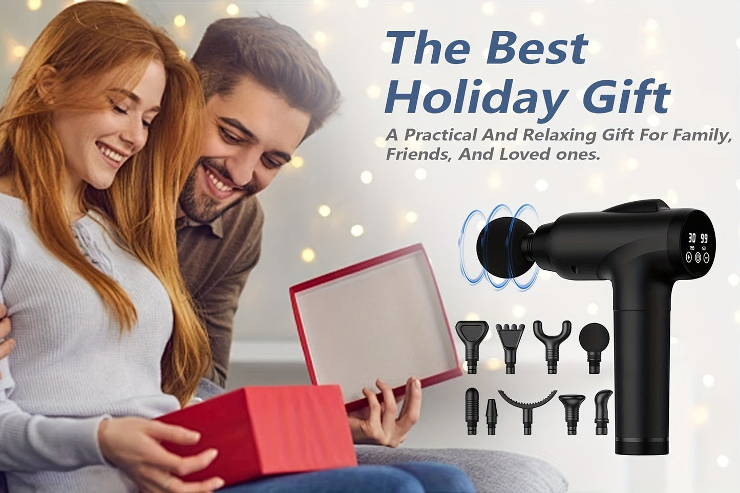 Massage Gun Deep Tissue – Handheld Electric Muscle Massage Gun for Full Body, Back, Neck & Arm Relief, Percussion Massager for Sports & Fitness Recovery, Gift for Men Women Parents