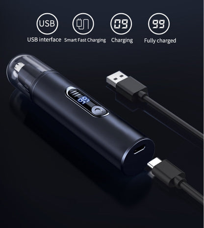 Nose Hair Trimmer Electric Painless 3-in-1 USB Rechargeable with LED Display – Trims Nose Ear Hair Eyebrows Waterproof Grooming Device for Men Women