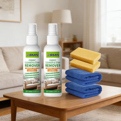 Sofa Cleaner Spray Fabric Stain Remover for Couch Car Interior Upholstery Soft Safe Quick-Drying Formula 3.38oz with Sponge and Towel Multi-Purpose Furniture Cleaner 1 2 or 3 Set Value Pack