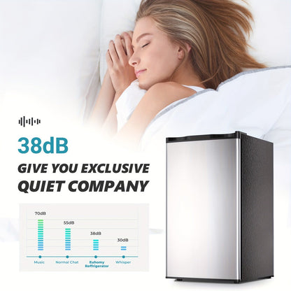 Mini Fridge with Freezer 1.7/3.5 Cu.Ft - Compact Refrigerator with Adjustable Thermostat, Energy Saving, Quiet 38dB, Perfect for Dorm, Bedroom, Apartment, Office & Home Use
